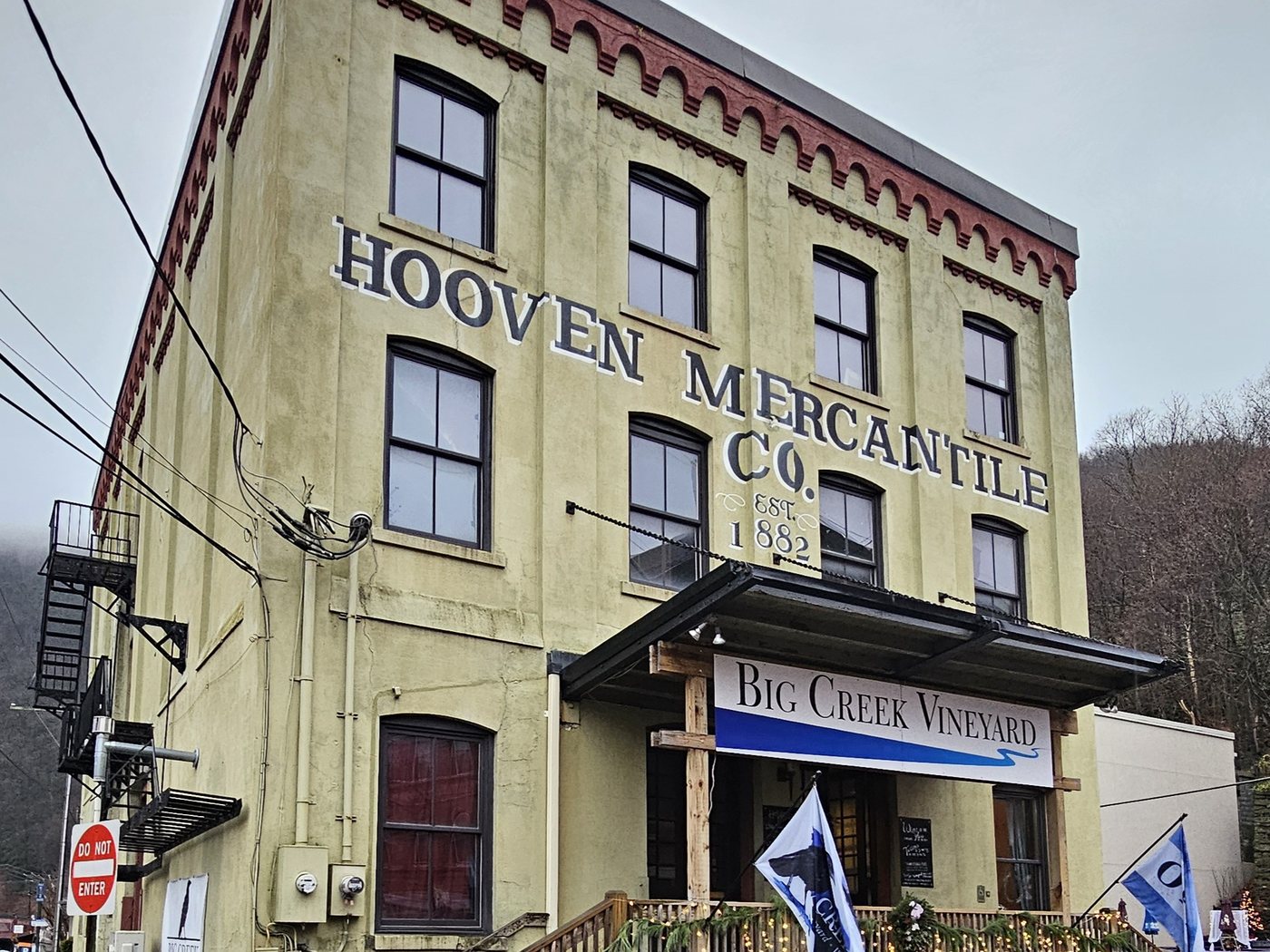 Historic Hooven Mercantile building on Susquehanna Street in Jim Thorpe, Pennsylvania